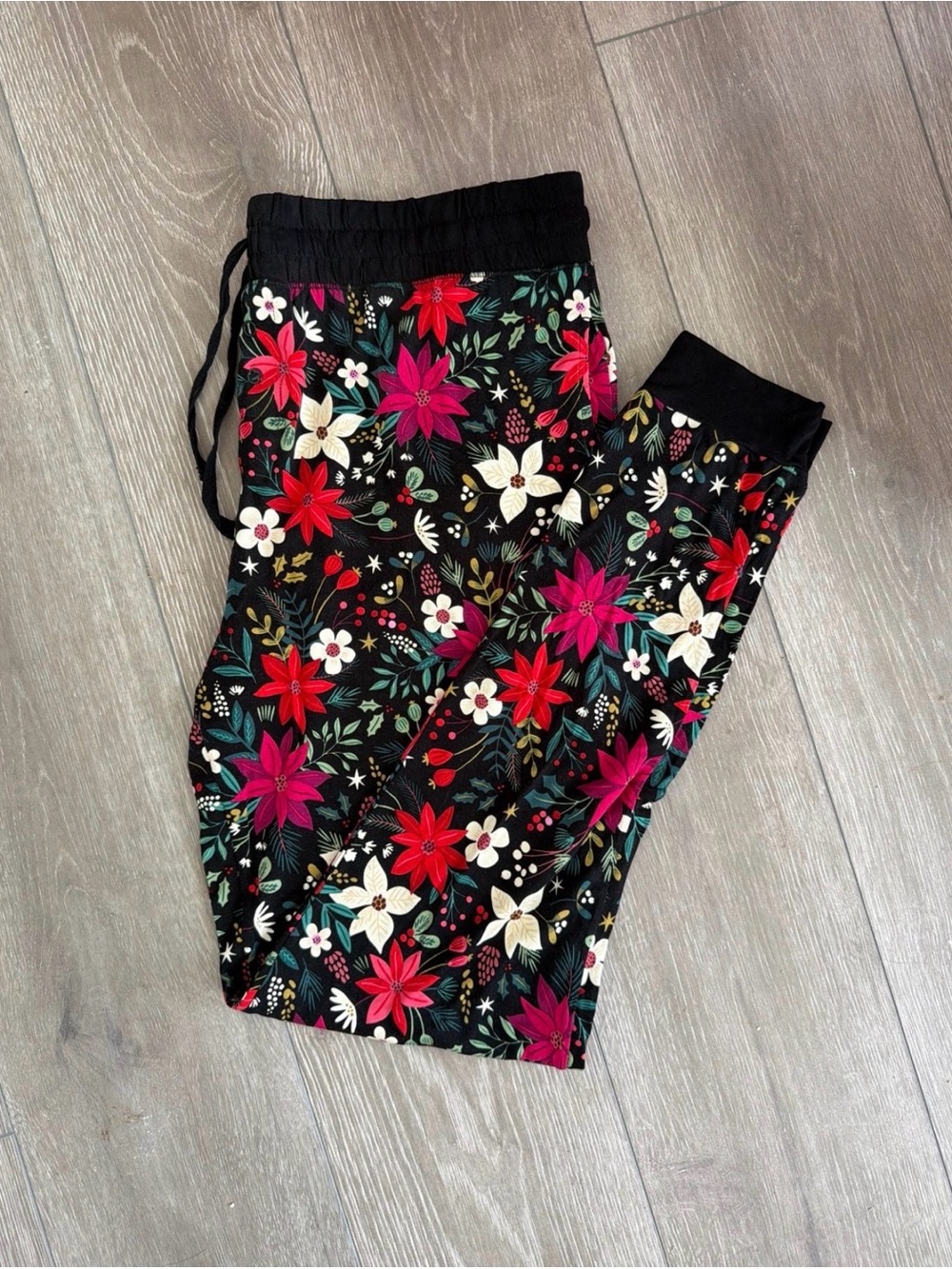Little Sleepies Black Floral Jogger Pants